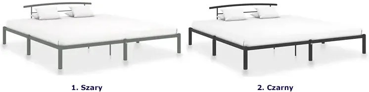 Szare metalowe łóżko dla dwóch osób 180 x 200 cm F7-T37