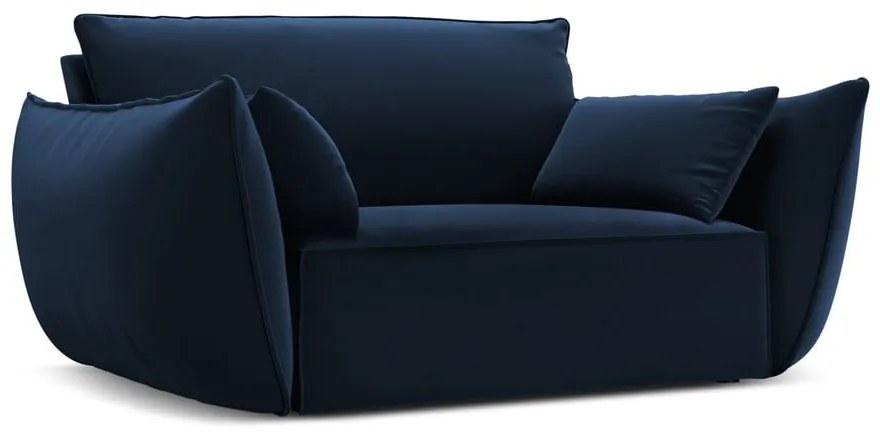 Ciemnoniebieski aksamitny fotel Vanda – Mazzini Sofas