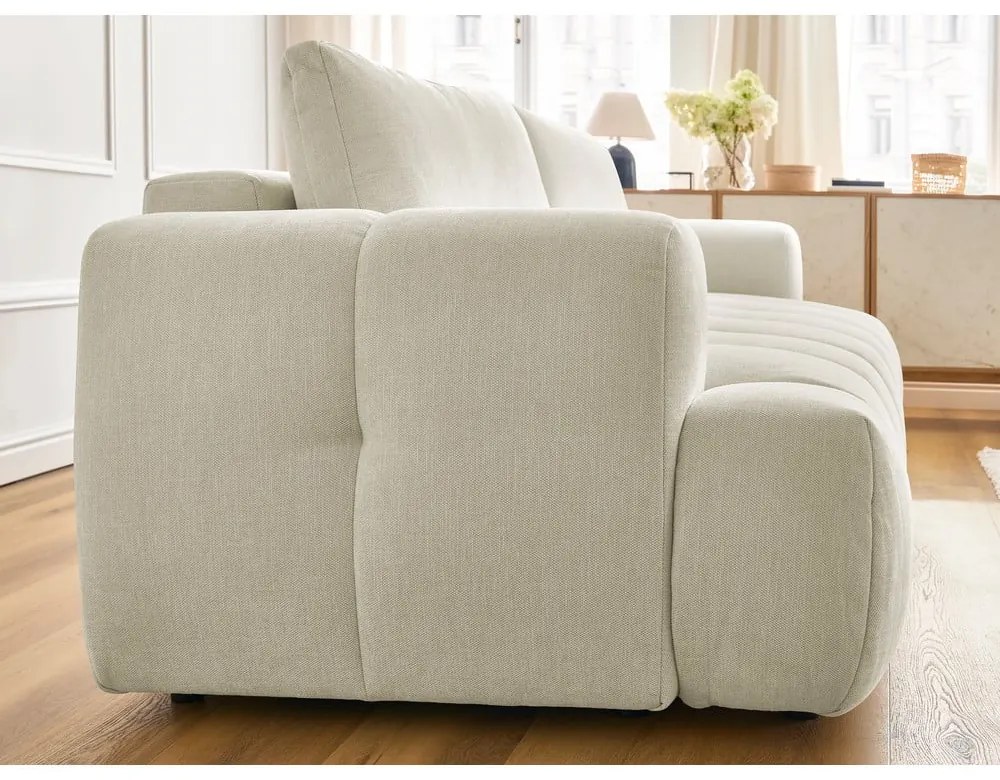 Beżowa rozkładana/ze schowkiem sofa 251 cm Fuji – Bobochic Paris