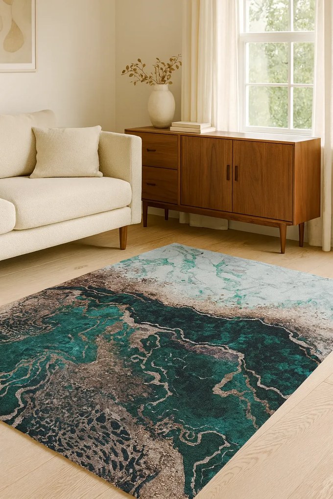 Nowoczesny zielony dywan z krótkim włosiem 80cm W6-W24