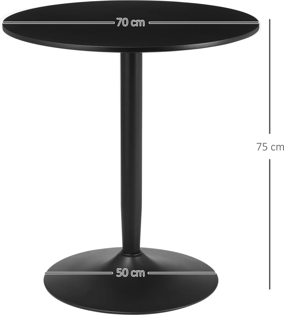 HOMCOM Stół do jadalni Okrągły stół kuchenny Antypoślizgowy design Idealny dla 2 osób Elegancki i funkcjonalny | Aosom PL