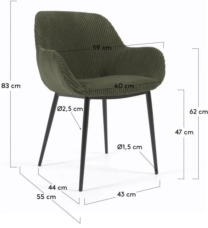 Krzesło w kolorze khaki Konna – Kave Home