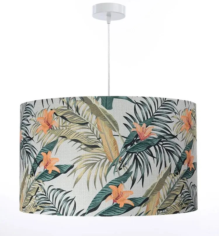 Zielona lampa wisząca z kwiecistym wzorem S9-T75