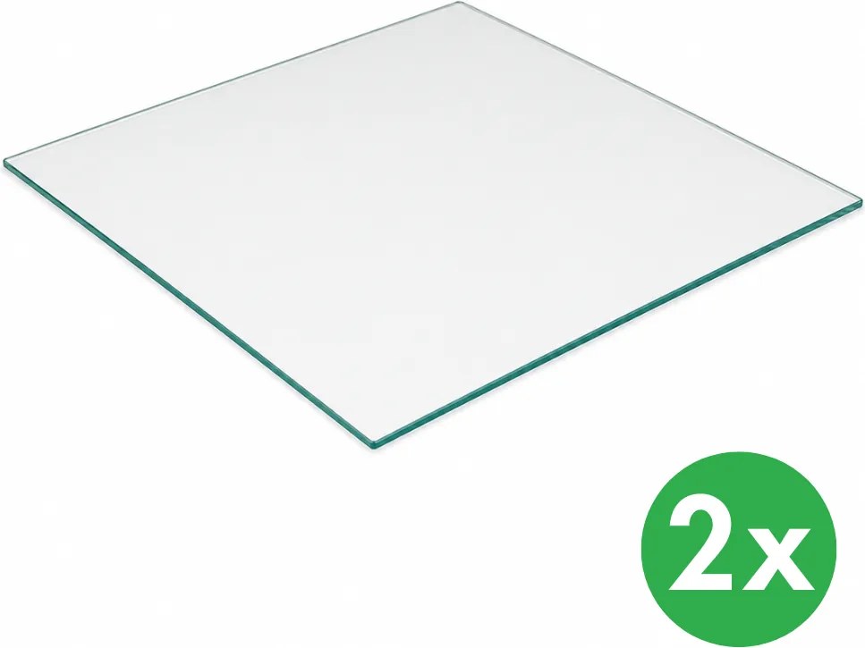 Szklana półka do witryny, 400 × 400 mm, opakowanie 2 szt.