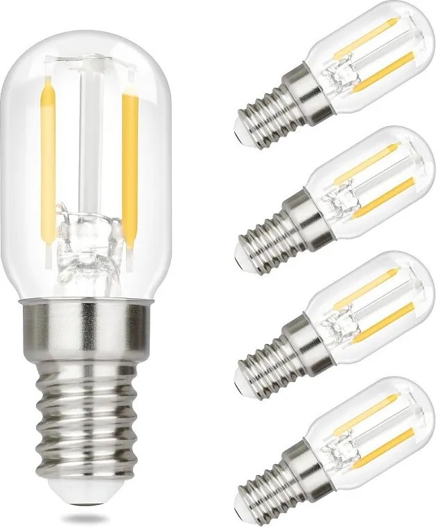 NETTLIFE Zestaw 4 ciepłych białych lamp LED E14 Vintage T22 Retro Edison Lampy 2W 2700K Pasują do oprawek lamp