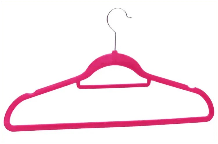 Komplet 20 szt. różowych aksamitnych wieszaków M3-R36