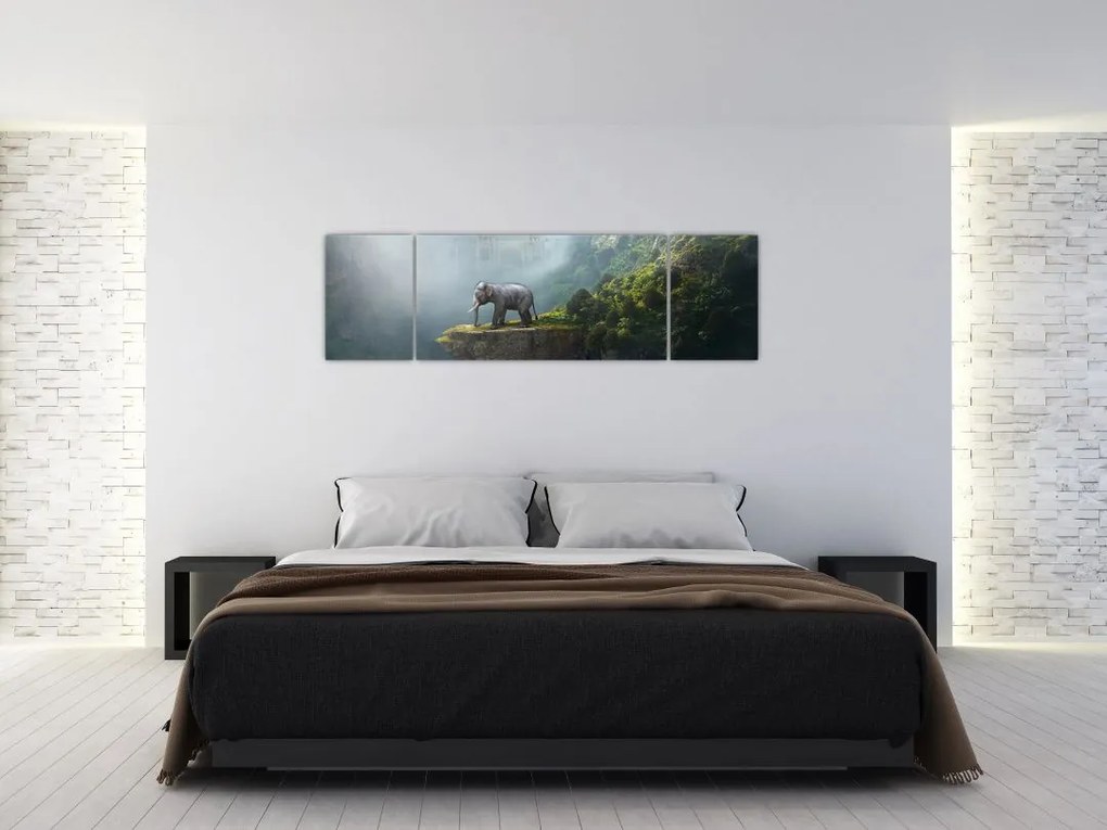 Obraz - Słonie na szczycie Tadż Mahal (170x50 cm)