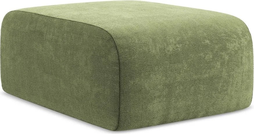 Zielony podnóżek z tkaniny szenilowej Lani – Makamii