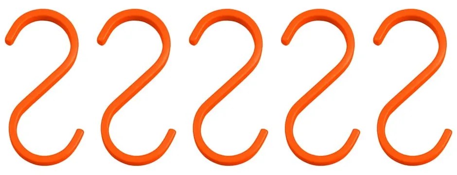 Pomarańczowe wiszące metalowe haczyki zestaw 5 szt. Hang-it – Mette Ditmer Denmark