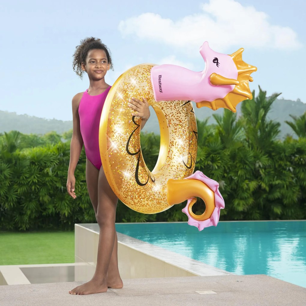 Koło do pływania Glitter Seahorse 115 x 104 cm BESTWAY