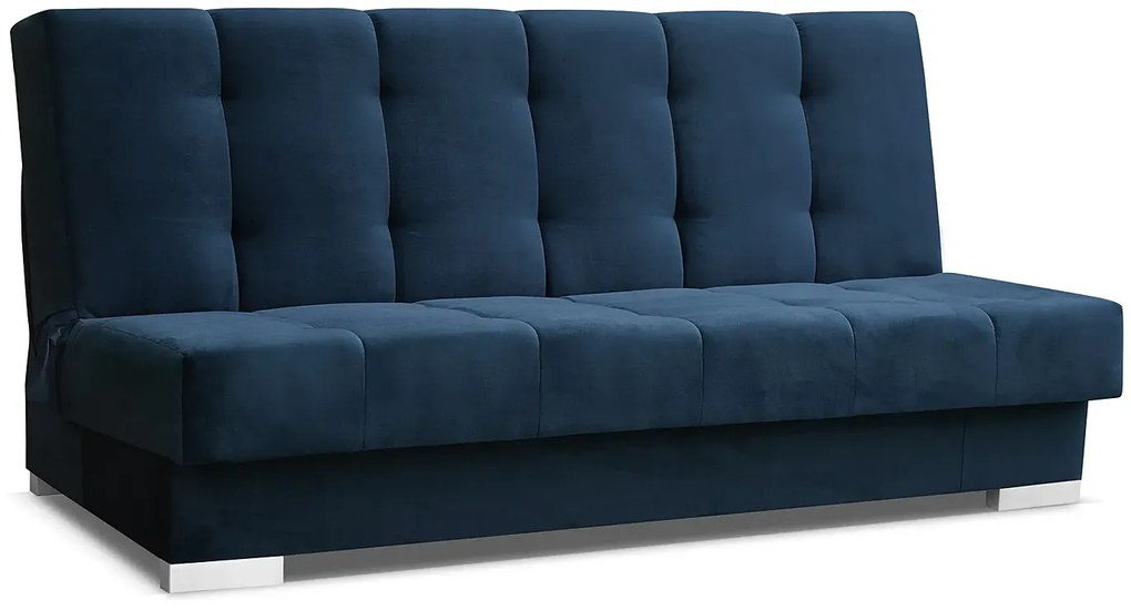 Niebieska tapicerowana welurem wersalka D6-S06