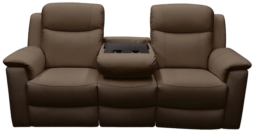 Kanapa skórzana 3-osobowa EVASION z funkcją relax - brązowy