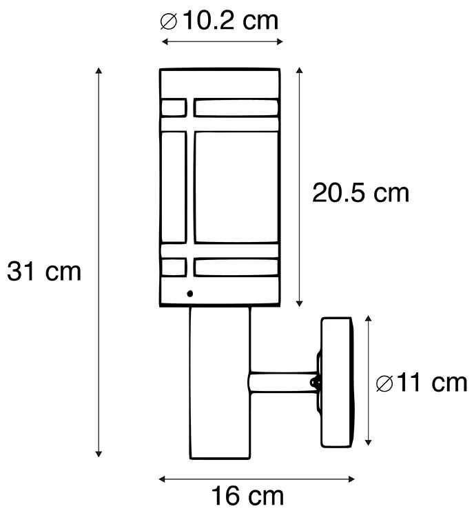 Zewnetrzna Nowoczesny Kinkiet / Lampa scienna zewnętrzny czarny IP44 - Gleam Nowoczesny Oswietlenie zewnetrzne