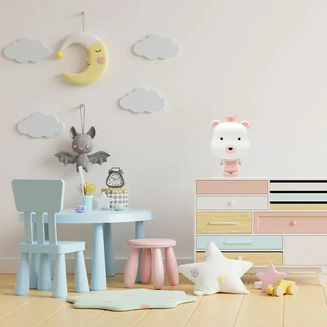 Różowa dotykowa lampka w kształcie misia 4S A367 S8-P59