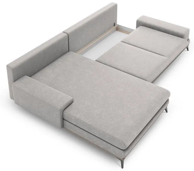 Jasnoszary rozkładany narożnik Windsor &amp; Co Sofas Planet, lewostronny