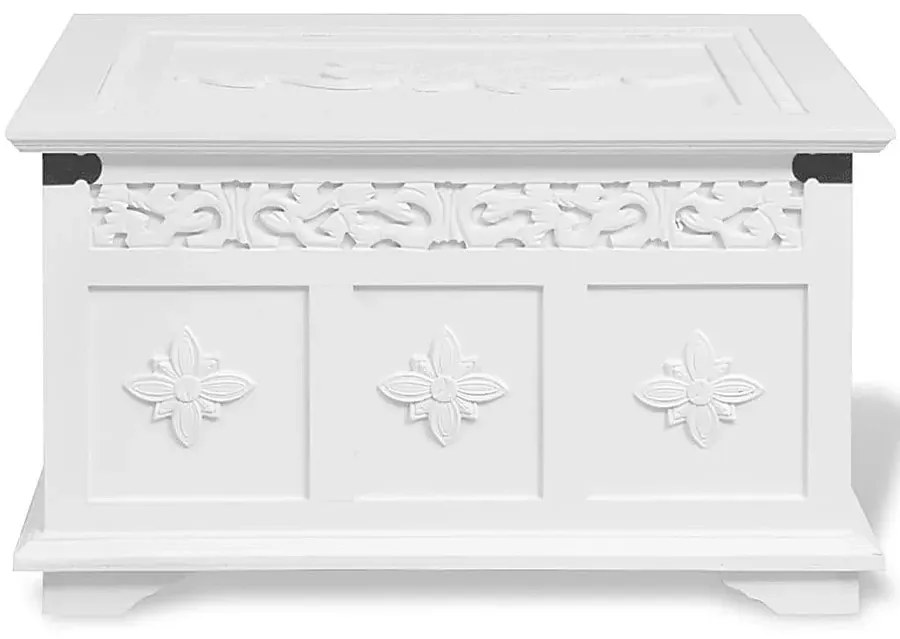 Zestaw dwóch białych skrzyń na pościel S1-C45