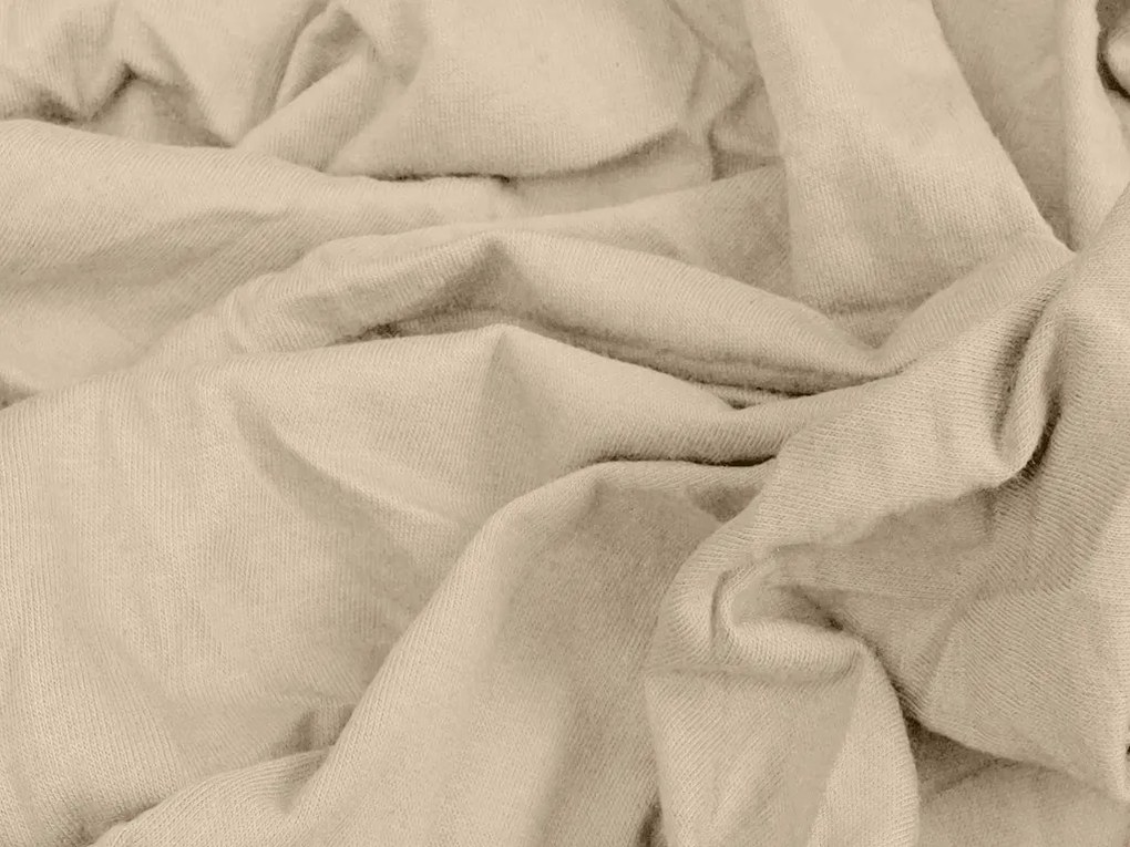 PrzytulneMieszkanie.pl Jersey prześcieradło do dziecięcego łóżeczka jasnobeżowe 70 x 140 cm