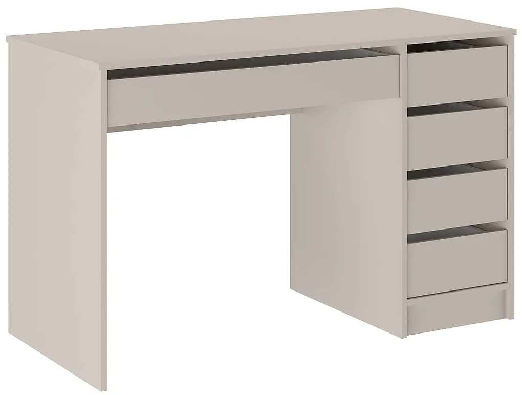 Biurko z 5 szufladami – Beżowe - JENEMI