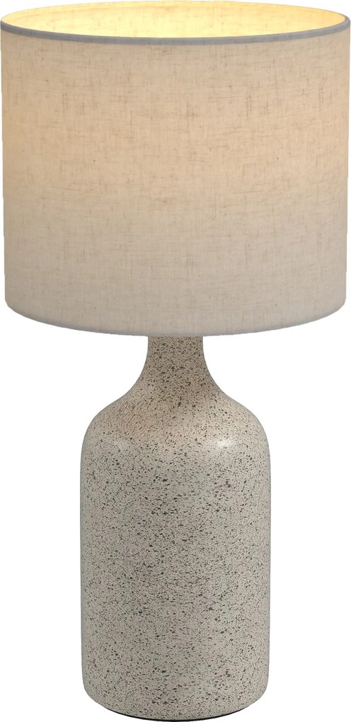 HOMCOM Lampa stołowa, lampka nocna z ceramiczną podstawą, lnianym abażurem, 22x22x45 cm piaskowy+beżowy | Aosom PL