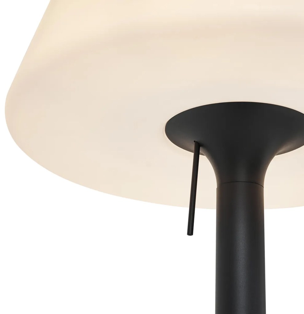 Zewnetrzna Nowoczesna lampa podłogowa zewnętrzna czarna z białym kloszem IP44 - Big Virginia Nowoczesny Oswietlenie zewnetrzne