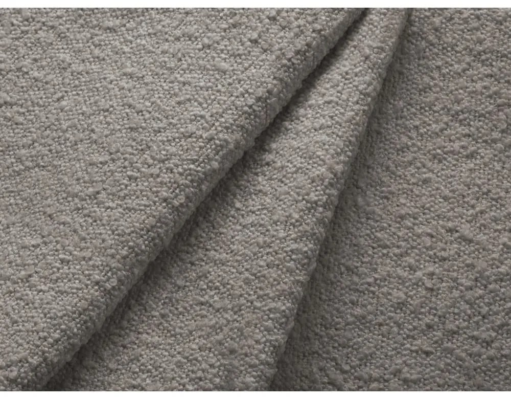 Jasnoszary rozkładany/ze schowkiem narożnik z materiału bouclé (lewostronny/z szezlongiem) Kyoto – Cosmopolitan Design