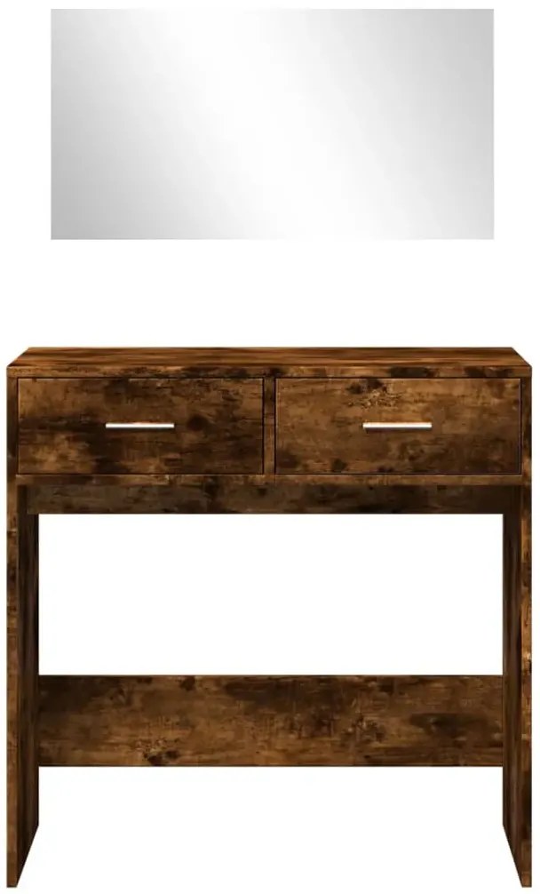 Zestaw toaletka z lustrem ściennym przydymiony dąb G2-R16