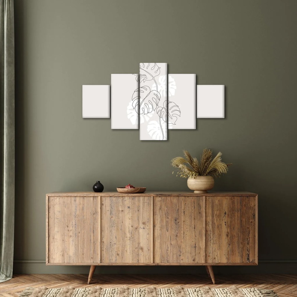 Obraz - Line art monstera N⁰3 (125x70 cm)
