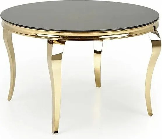 Stół okrągły REGINALD 2 120x120 czarny/złoty