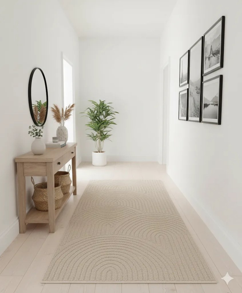 Dywan nowoczesny 3D Arc Geometria beżowy 120 cm x 170 cm