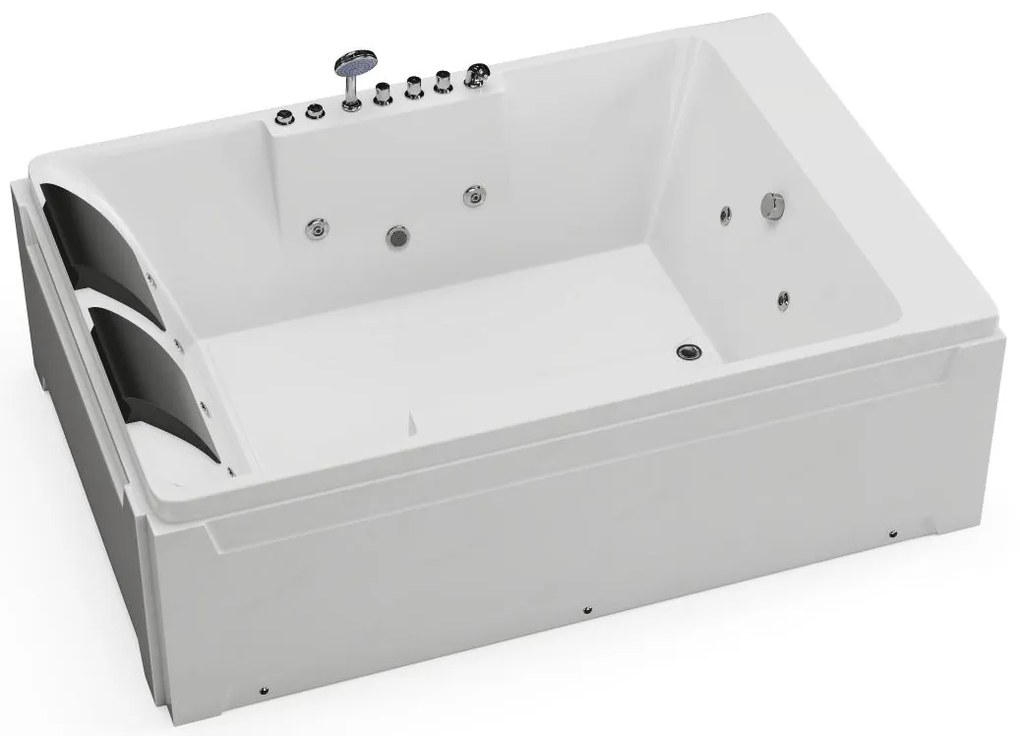 Wanna z hydromasażem - 2-osobowa - 515 l - 182 x 122 x 62 cm - Lewostronna - THALASSA