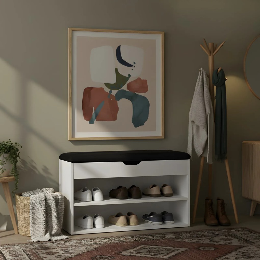 Szafka na buty z siedziskiem LEVA, 60 x 30 x 47 cm