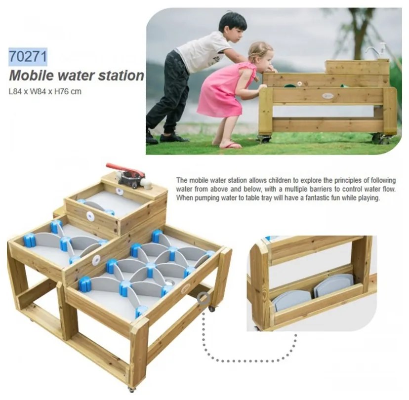 Classic world edu drewniany stolik wodny xl tor droga wody z tamami