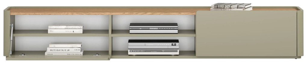 Szafka RTV Elivo 220 cm z szufladą - eukaliptus / dąb baltic dune