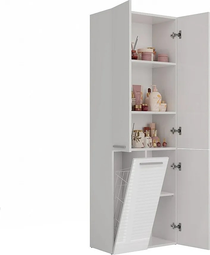 Meble łazienkowe, 174 x 30 x 60 cm, Biały Matowy / Biały Błyszczący