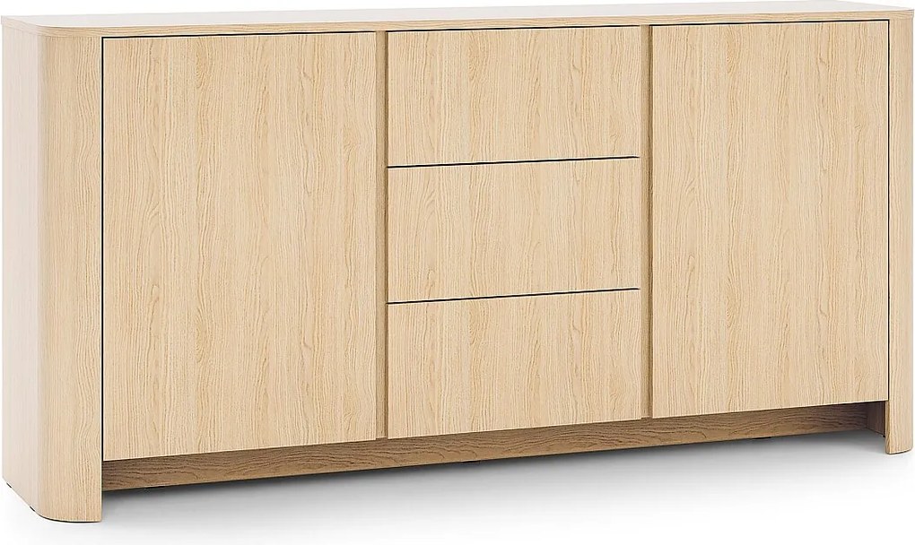 Komoda Dąb Vicenza 168 x 39 x 84 cm | Nowoczesny mebel z zaokrąglonymi krawędziami