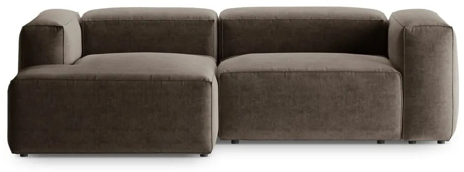 Brązowy narożnik (lewostronny/z szezlongiem) Bergamo – Cosmopolitan Design