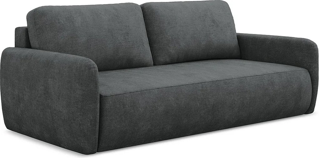 Kanapa 3-osobowa z funkcją spania - z tkaniny szenilowej - ciemny szary - LILO