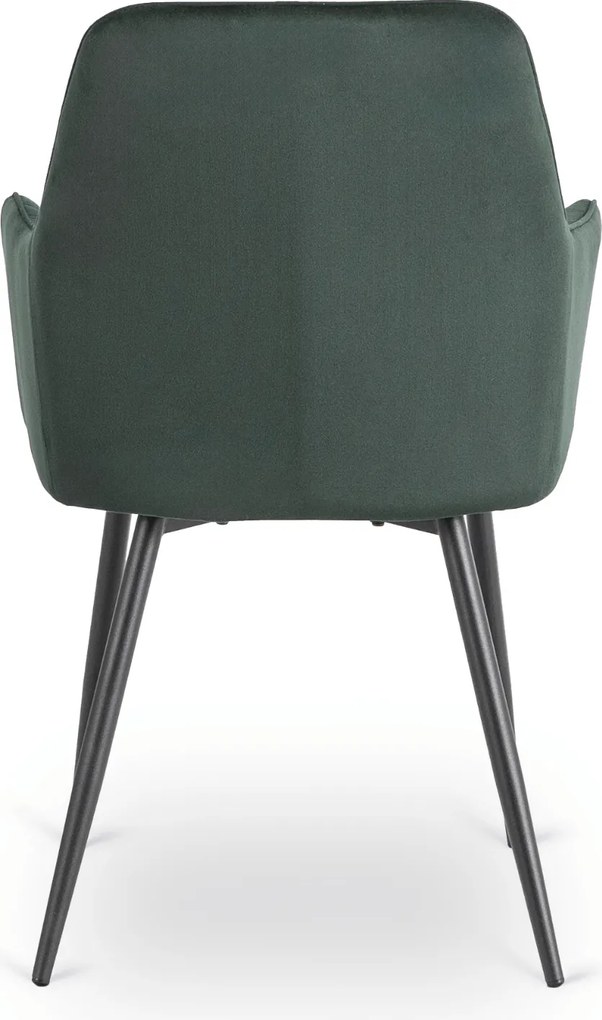 Krzesło Tapicerowane do Jadalni BRESSO Zielone Welurowe Nowoczesne Loft