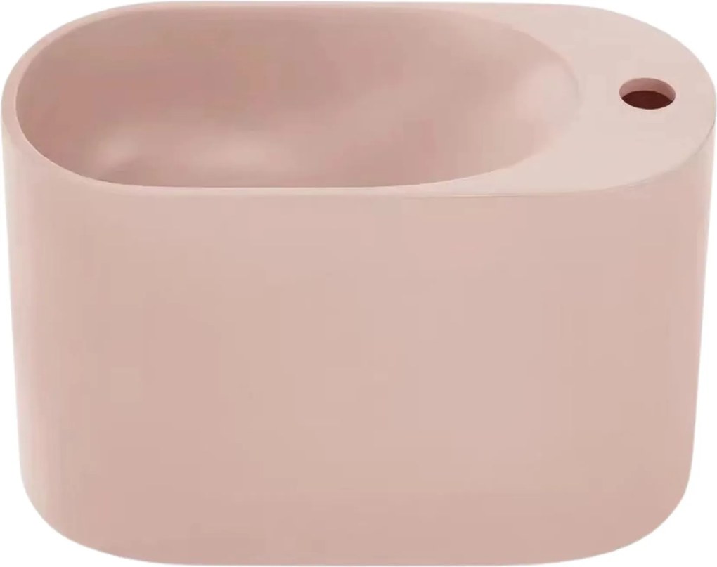 Umywalka z kamienia syntetycznego nablatowa / wisząca owalna różowa 45 x 22 cm OVELA Pink