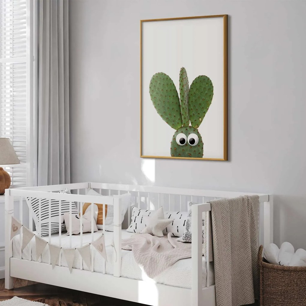 Plakat Uszaty kaktus 40x60 cm z ramą złotą bez marginesu ARTGEIST B