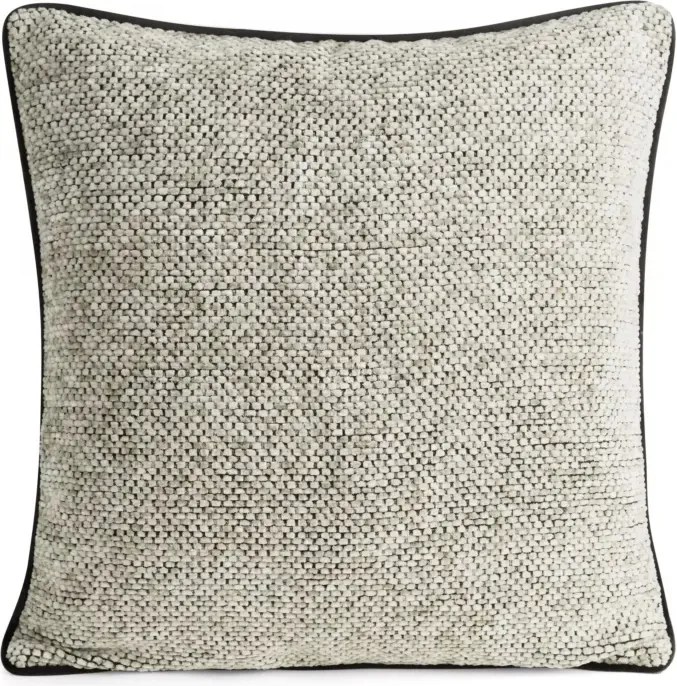 Beżowo-czarna poszewka dekoracyjna z szenilowej nici Bari