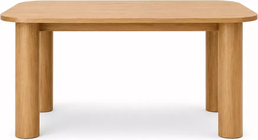 Nowoczesny prostokątny stół Casey z rozkładanym blatem 160-240 cm z naturalnej okleiny w kolorze dąb naturalny do kuchni salonu