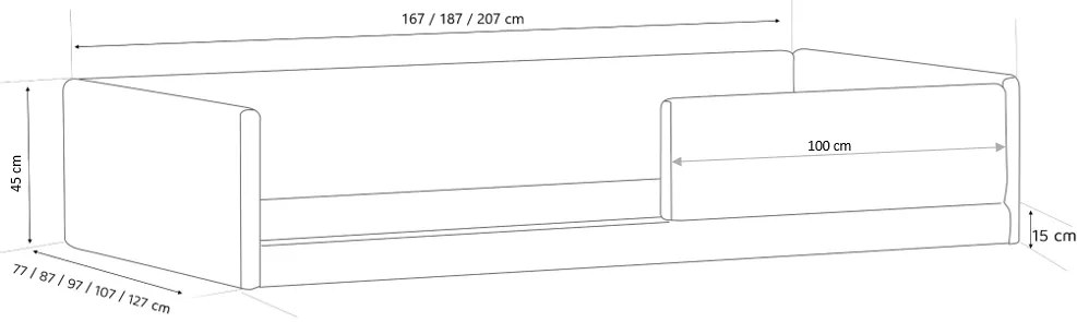 Łóżko dziecięce przypodłogowe ARIEL - 80x200