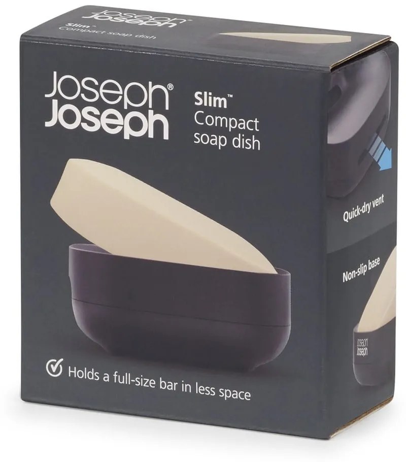 Czarna plastikowa mydelniczka Slim – Joseph Joseph