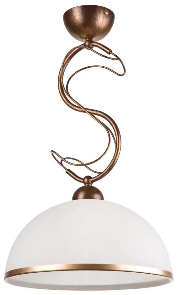 Żyrandol na pręcie COBRA 1xE27/60W/230V, średnica 30 cm, brąz/patina