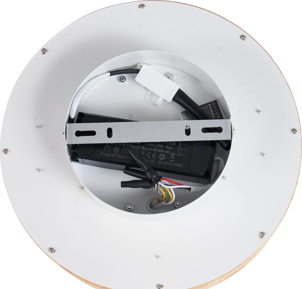 Lampa sufitowa w stylu skandynawskim drewno 30cm z LED ściemnialna - Pecker