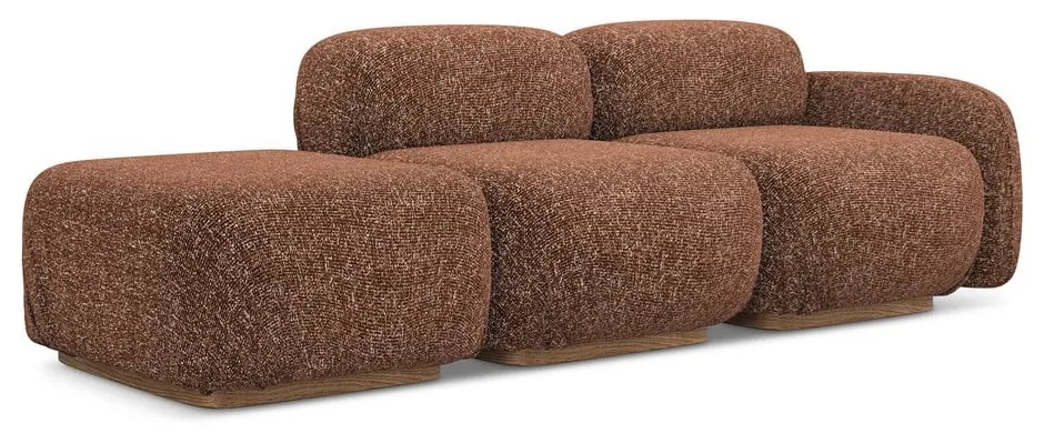 Pomarańczowy/brązowy szezlong modułowy (prawostronny) Ailani – Makamii