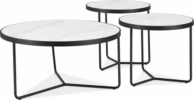 Zestaw 3 stolików z ceramicznym blatem Demeter Signal
