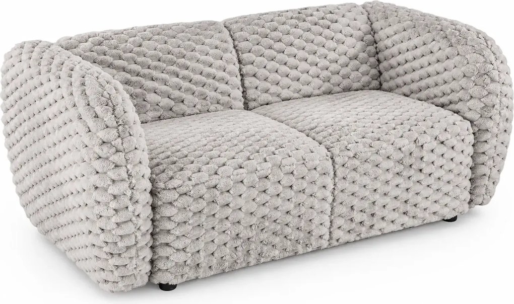 Popielata nowoczesna sofa z trójwymiarową tapicerką T4-T22