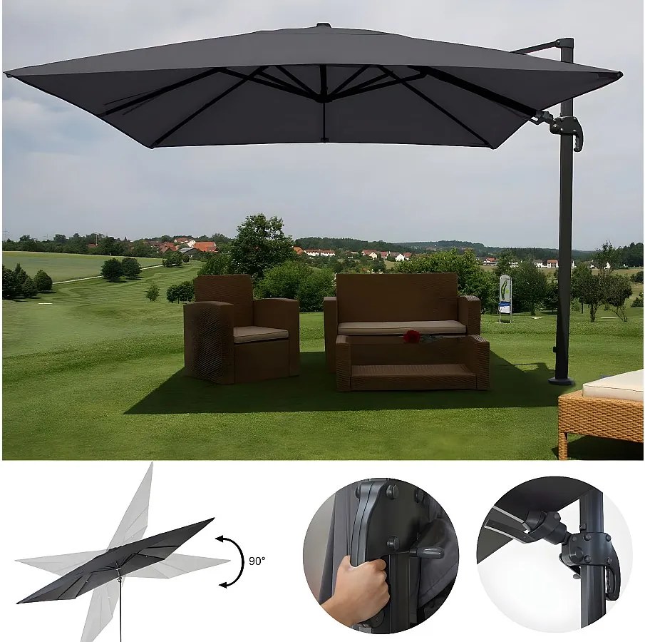 Obrotowy parasol wspornikowy MCW-A96 III,  antracyt bez podstawy, obrotowy